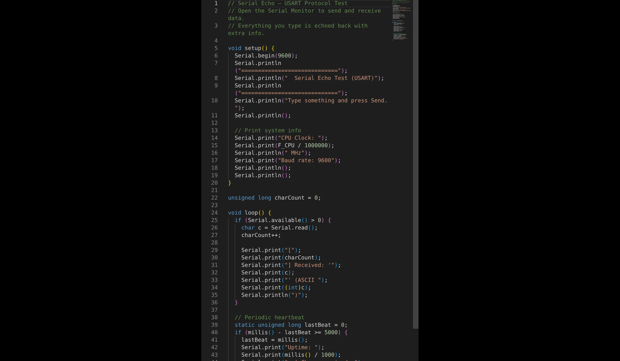 Materialserial Example Code Serial Echo with Arduino: Learn USART Communication | Velxio Blog