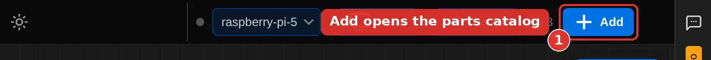 The toolbar with the Add button highlighted