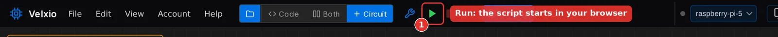 The toolbar with the Run button highlighted