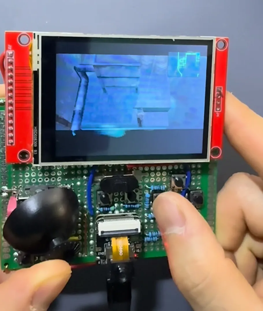 In game on the handheld, with the radar in the top-right corner
