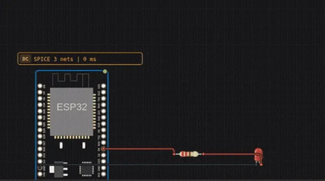 The blink example running