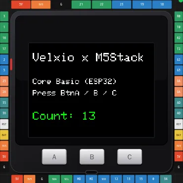 The on-screen counter after pressing the front buttons