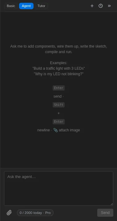 The AI panel in Agent mode