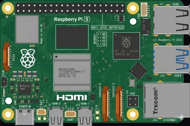 Raspberry Pi 5 on the Velxio canvas